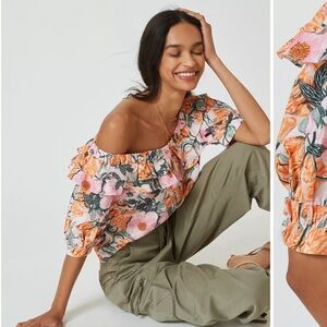 NWOT Cecilia Pettersson for Anthropologie Ruffled Off-The-Shoulder Blouse